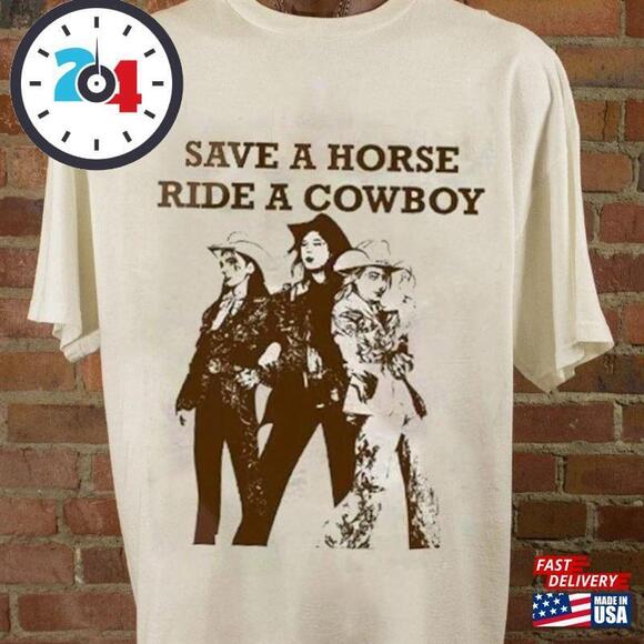 Tops - Boygenius Save A Horse Ride Cowboy Shirt